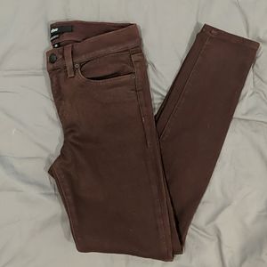 Maroon stretch skinny jeans